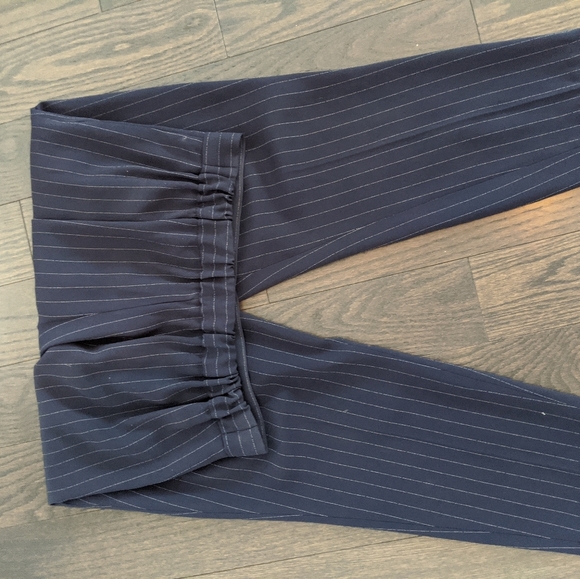 Babaton Navy and Cream Pinstripe Trousers - Picture 4 of 10
